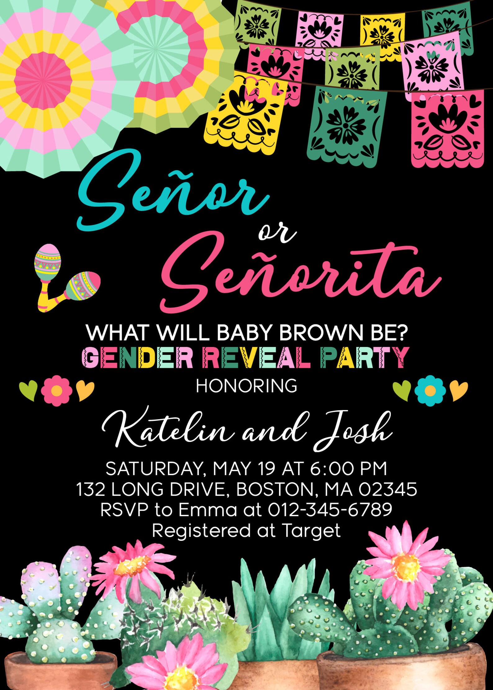 Online Editable Señor Or Señorita Gender Reveal Fiesta Etsy