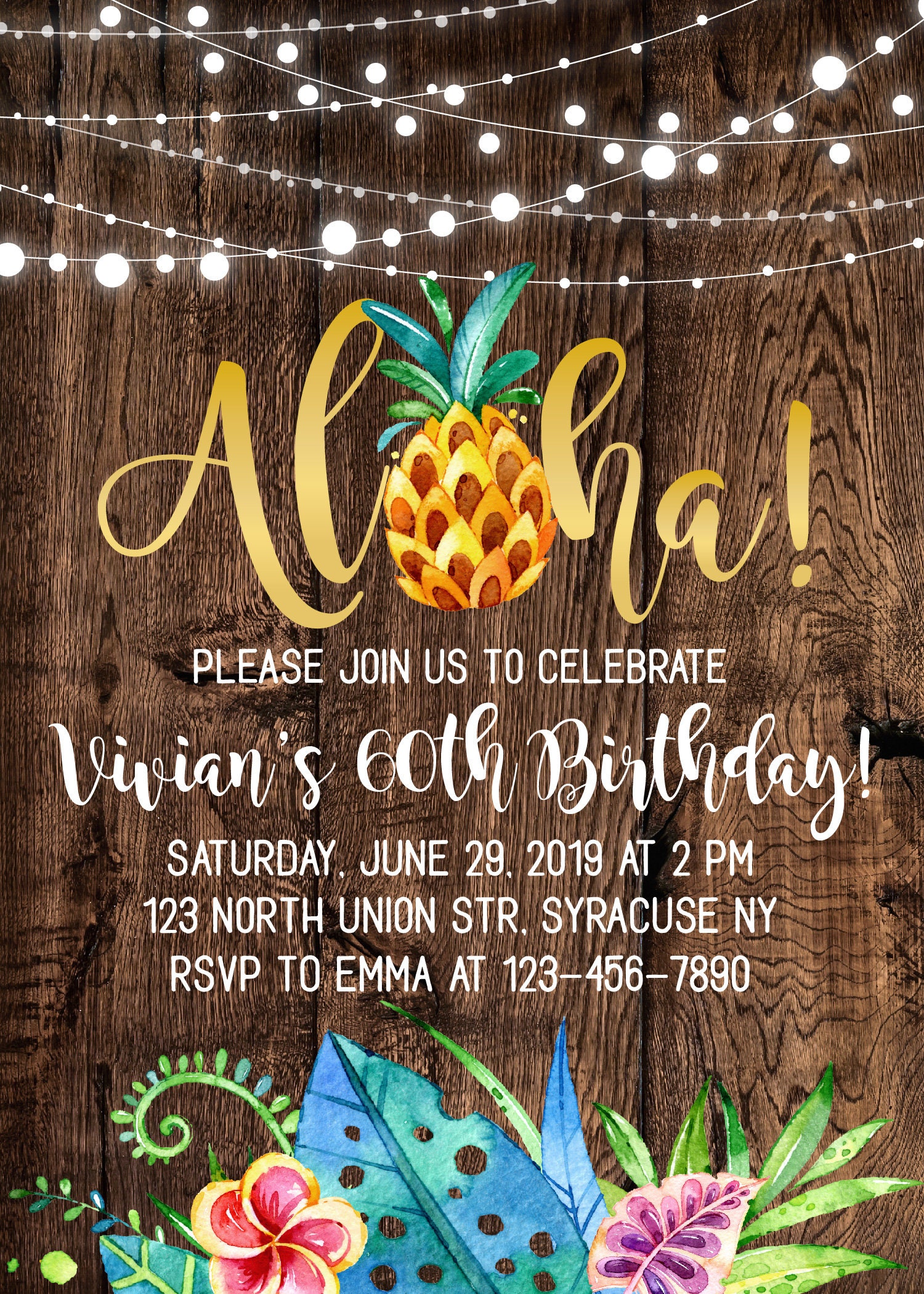 Online Editable Aloha Birthday invitation for any age Etsy Online Editable Aloha Birthday invitation for any age Etsy