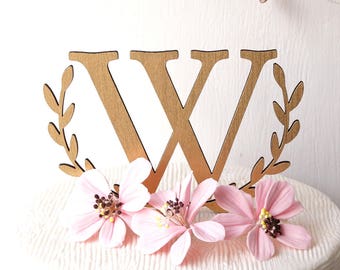 Monogram topper, cake topper, wedding cake topper, rustic cake topper, wooden monogram topper, initial letter topper, wood cake decoration