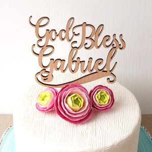 God zegene cake topper, doop cake topper, gepersonaliseerde doop cake topper, aangepaste doop cake topper, doop decor, zegen topper