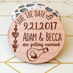 Wedding save the dates, wood magnets, exotic wood save the dates, rustic save the dates, set of 25 pc