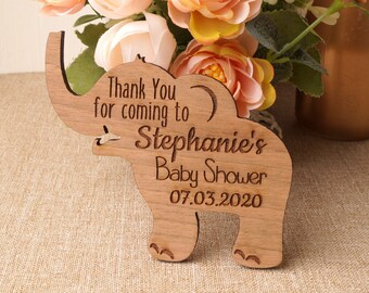 Cadeaus babyshower - Bedankjes babyshower - Magneten babyshower - Gepersonaliseerde magneten babyolifant - Aangepaste houten magneten - Set van 10 stuks