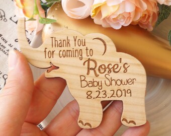 Baby Shower Magnet, Baby Shower Favors, Baby Elephant Magnets, Personalized Baby Shower Wooden Magnets, Baby Shower Thank You Gifts 10 pc