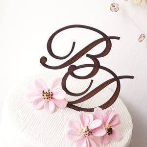 Custom wedding cake topper, cake topper, personalized rustic cake topper, monogram cake topper, cake decoration, your choice of wood