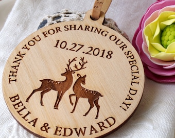 Wedding ornaments, wedding favors, wooden wedding ornaments, personalized thank you gifts for guests, wedding favor ornaments, set of 25 pc