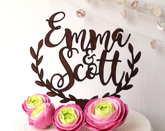 Rustic wedding cake topper, personalized cake topper, wooden cake topper, cake topper, custom cake topper, your choice of wood