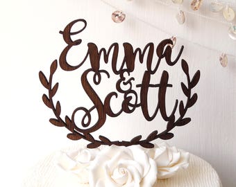 Cake topper, wedding cake topper, personalized cake topper, wooden cake topper, rustic cake topper, custom cake topper, your choice of wood