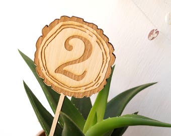 Wedding table numbers, wooden table number, tree slice table numbers, rustic table numbers, wedding table decoration, wood table numbers