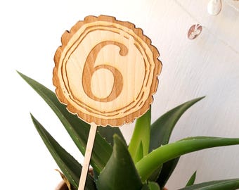 Wooden table numbers, wedding table number, tree slice table numbers, rustic table numbers, wedding table decoration, wood table numbers