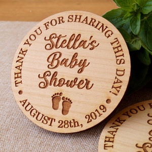 Baby Shower Favors, baby shower magnet, personalized baby shower wooden magnets, Thank you magnets, Baby Shower Thank You Gifts 10 pc
