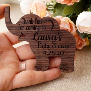 Baby Shower Favors, Wooden Magnets, Baby Elephant Magnets, Set of 10 pc