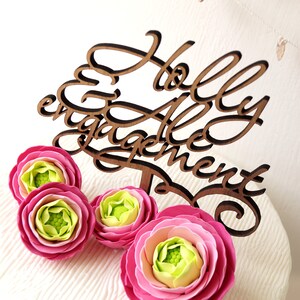 Cake topper, personalized engagement cake topper, wedding party cake topper, custom cake topper, rustic cake topper, wooden cake topper
