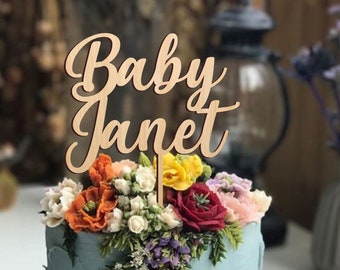 Baby cake topper, Baby Girl or Baby Boy name cake topper, Baby shower cake topper, gender reveal cake topper, new baby cake topper