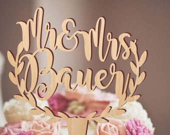 Mr & Mrs cake topper, personalized cake topper, rustic wooden cake topper, wedding cake topper, cake toppers for wedding