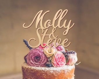 Custom Wooden Wedding Cake Topper, Rustic