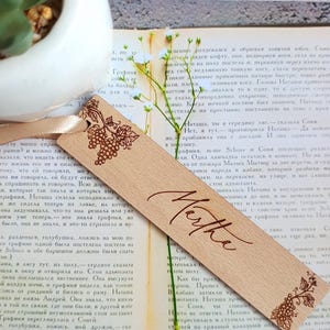 Marque-pages, marque-pages pour mariage, marque-pages en bois personnalisés, marque-places, cadeaux de mariage dans le vignoble, marque-page avec nom