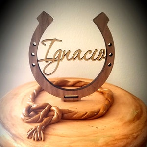 Cake topper - Horseshoe cake topper - Wedding cake topper - Personalized cake topper - Birthday cake topper - Cake topper for wedding