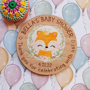 Baby shower favors, little fox baby shower magnets, baby sprinkle favours, baby shower thank you gifts, party favors, little fox magnets