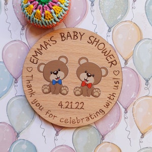 Twins baby shower favors - Twins baby shower magnets - Baby sprinkle favours for guests - Party favors magnets - Twin boys magnets