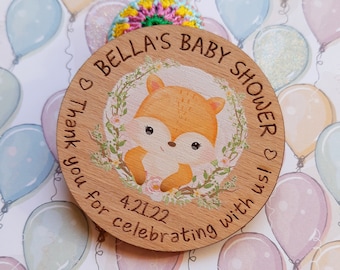 Little fox baby shower magnets - Baby shower favors - Baby sprinkle favours - Baby shower magnets gift for guests - Baby party favors
