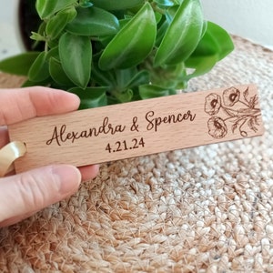 Wedding favors for guests - Bookmark wedding favors - Personalized bookmark favors - Wooden bookmarks - Gifts for guests - Party favors