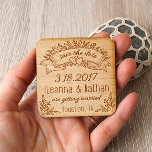 Save the date magnets, wedding save the dates, save the date wooden magnets, engraved wedding magnets, rustic save the dates, set of 25