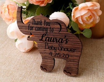 Bedankjes babyshower, magneten babyolifant, gepersonaliseerde houten magneten babyshower, bedankcadeaus babyshower 10 stuks