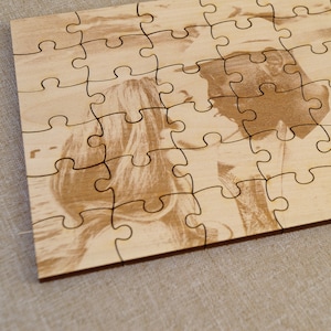 Wooden picture puzzle, laser engraved puzzle personalized with YOUR PICTURE, custom made wooden puzzle, 5th wedding anniversary gift idea
