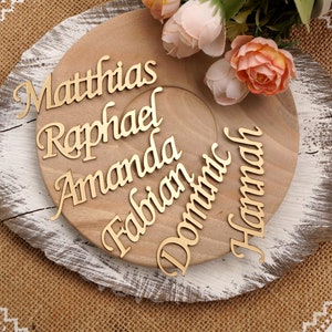 Hochzeitstischkarten, Laser geschnittene Namen in Gold oder Silber, Hochzeitstischdekoration, Eskortkarten, Namensschild Tisch Dinner Party Deko