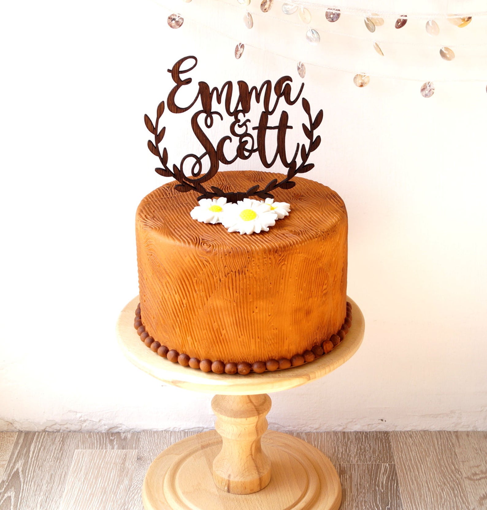 Rustic Wedding Cake Topper Personalized Cake Topper Wooden Etsy