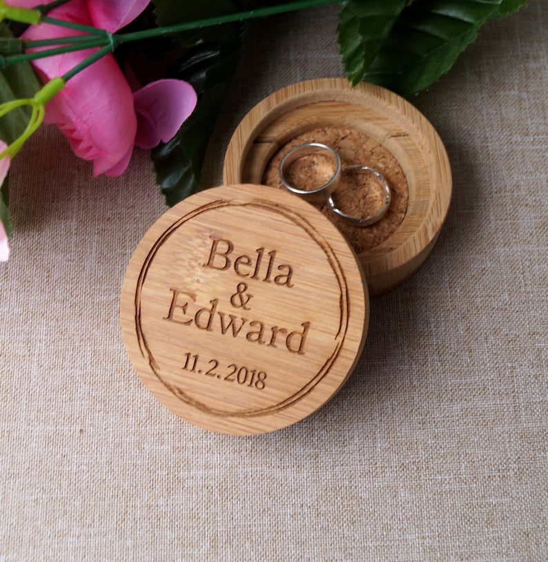 Ring Box, Wedding Ring Box, Personalized Ring Box, Wooden Ring Bearer ...