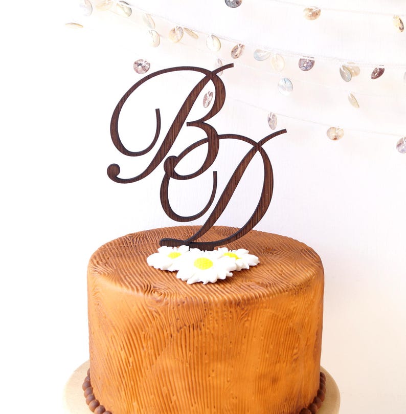 Wedding Cake Topper Rustic Wooden Cake Topper Personalized Etsy