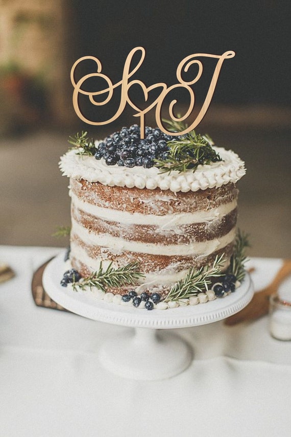 Cake Topper Inscription Sample Wooden Initial Cake Topper Wooden Wedding Cake Topper With A Date Fh1