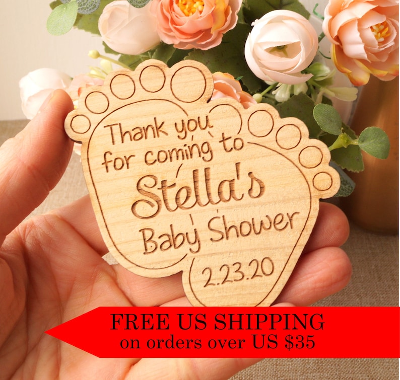 Baby Shower Favors Personalized Baby Feet Magents Baby Etsy