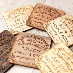 Wedding save-the-date magnet, wood magnet, wooden magnet, save the date magnet, wooden save the date magnet, rustic save the date, set of 25