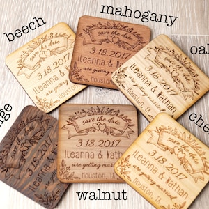 Wedding save the dates, save the date wooden magnets,Save the dates, engraved wedding magnets, rustic save the dates, set of 25