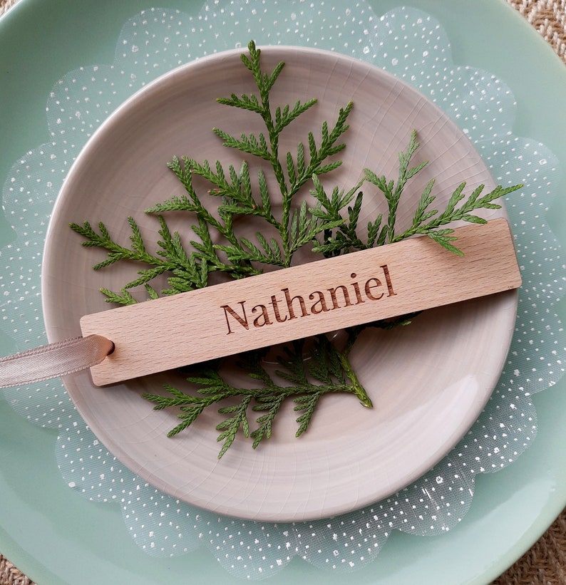 Bookmark Seating Card Bookmark Place Cards Double up as Wedding Favors - Personalized Wooden ...