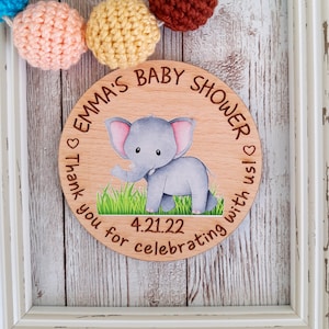 Baby shower favors, Elephant baby shower magnets, Baby sprinkle favours, Cute baby elephant magnets, Wooden magnets, Gifts for guests