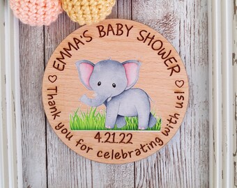 Bedankjes babyshower, magneten babyshower olifant, besprenkeling bedankjes baby, schattige magneten babyolifant, houten magneten, cadeaus voor gasten