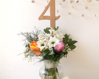 Large table numbers, 5 inch wooden table numbers for using in flower arrangements, wedding table numbers, rustic wood table numbers