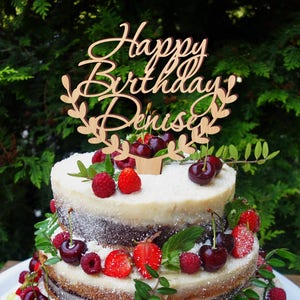 Happy Birthday cake topper, Birthday party cake topper, cake topper for birthday, wood cake topper, rustic topper, special event cake topper
