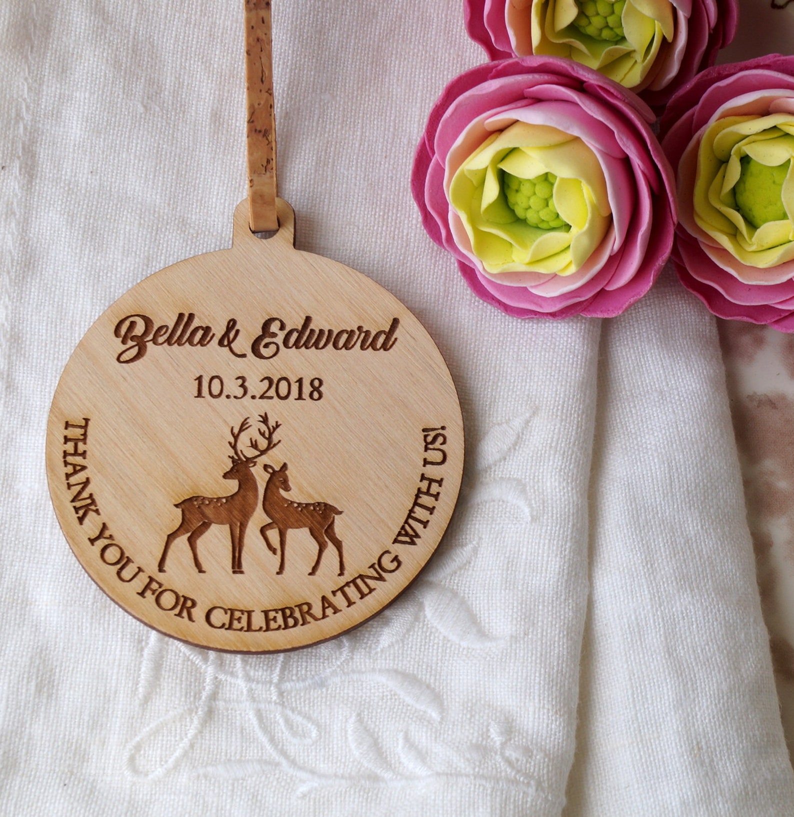 Wedding Ornaments, Wedding Favors, Personalized Wooden Ornaments Wedding Ornaments, Wedding Favors, Personalized Wooden Ornaments