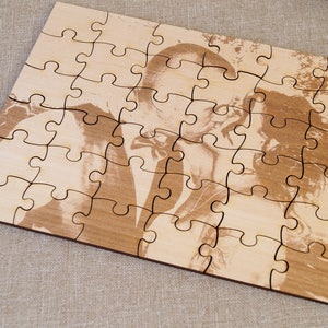 5th wedding anniversary gift idea,Wooden picture puzzle, laser engraved puzzle personalized with YOUR PICTURE, custom made wooden puzzle