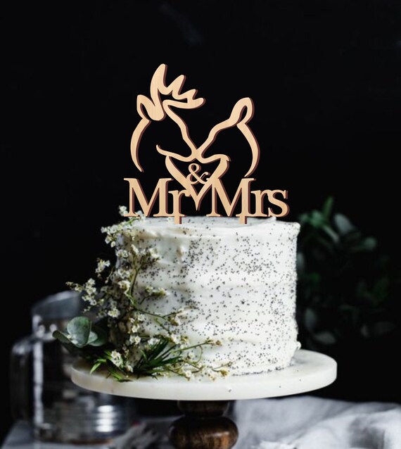 Hochzeitstorte Topper Hirsch Kuchen Topper Hirsch Paar Topper Herr und Frau Kuchen Topper Topper f/¨/¹r Hochzeit Geweih Kuchen Topper
