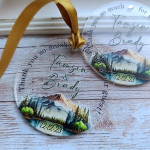 Wedding favors - fall autumn wedding favor ornaments - elegant clear acrylic printed ornaments - wedding ornaments - gifts for guests