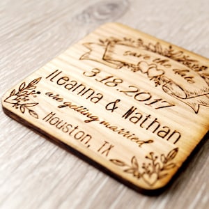 Save the dates, wedding save the dates, save the date wooden magnets, engraved wedding magnets, rustic save the dates, set of 25