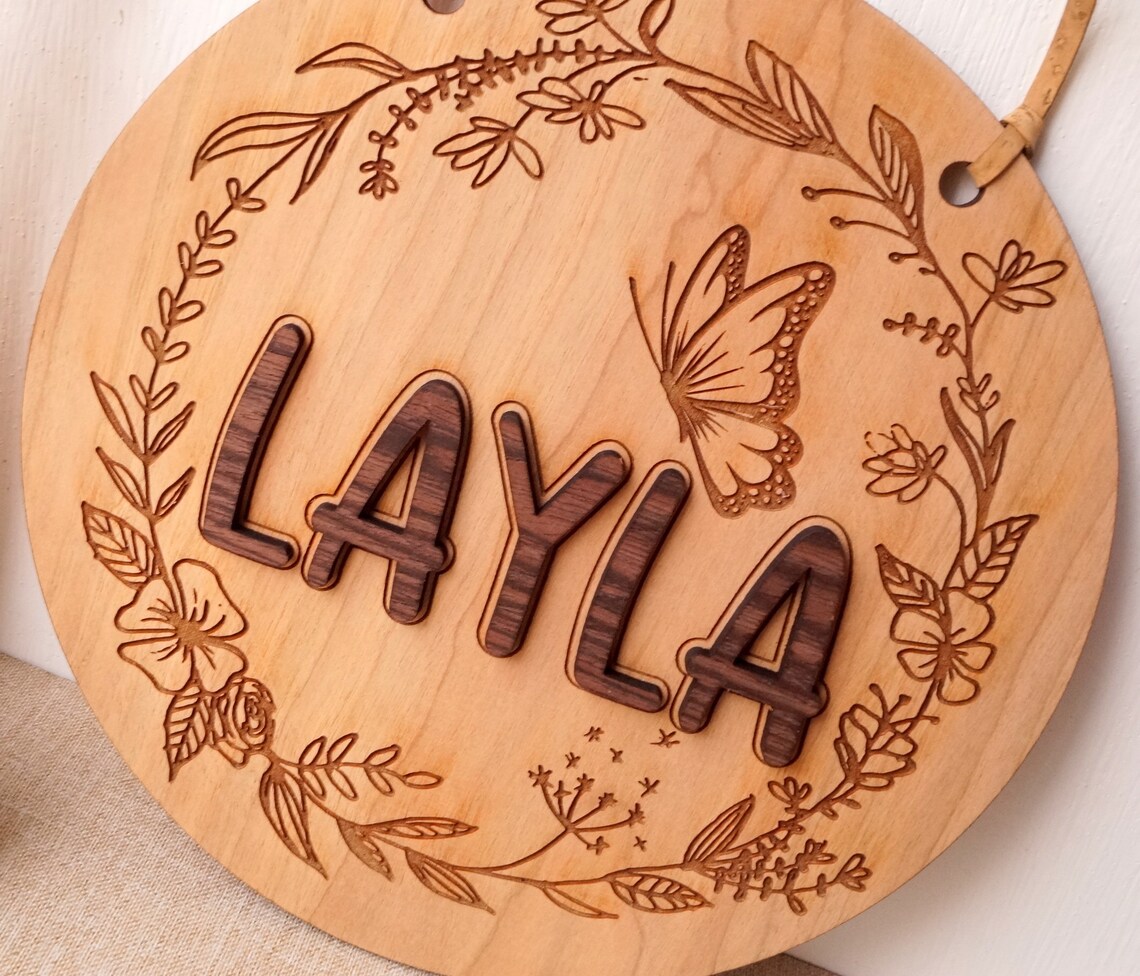 Personalized Nursery Decor Baby Name Plate Hanging Name Etsy UK