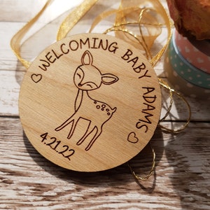 Baby shower favors - cute baby deer magents - baby shower thank you gifts - custom party favors - personalized wooden magnets