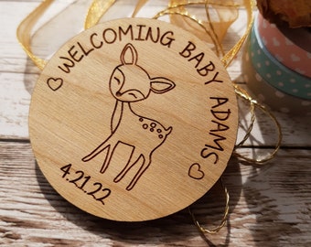 Baby shower favors - cute baby deer magents - baby shower thank you gifts - custom party favors - personalized wooden magnets