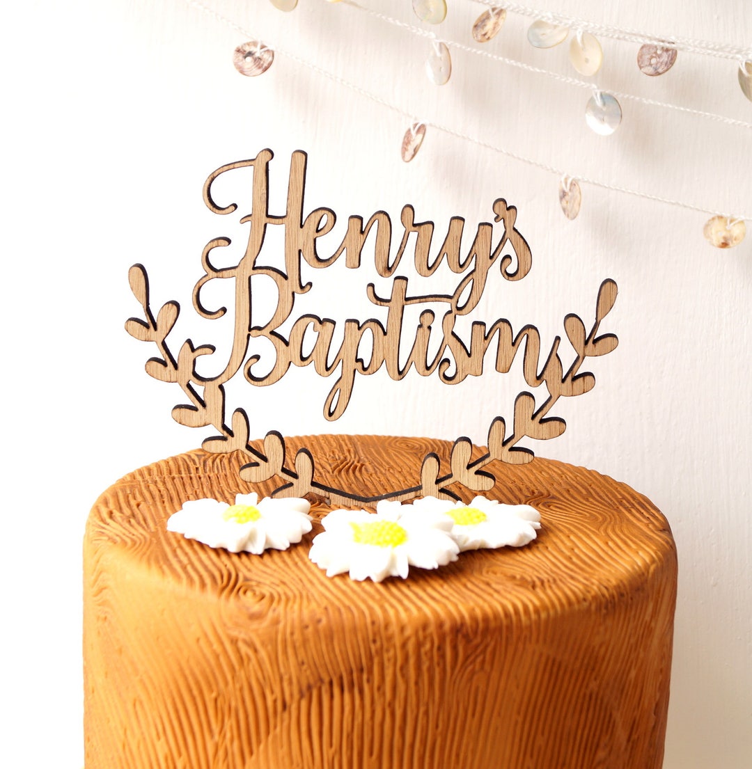 Baptism Topper Christening Custom Cake Topper Personalized Etsy